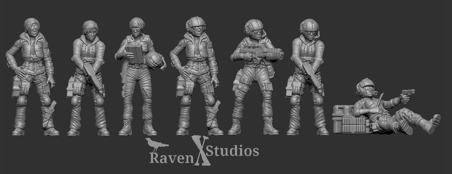 Female Pilot Bundle - Prodos Scale (SciFi) (Raven X)