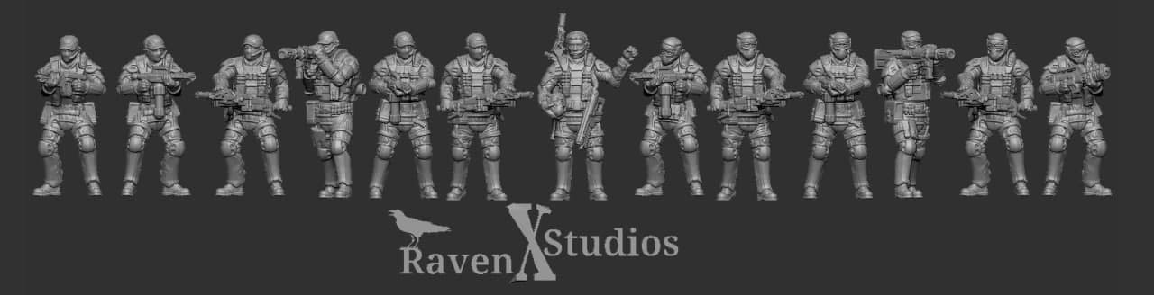 Heavy PMC Marines Bundle - Prodos Scale (SciFi) (Raven X)