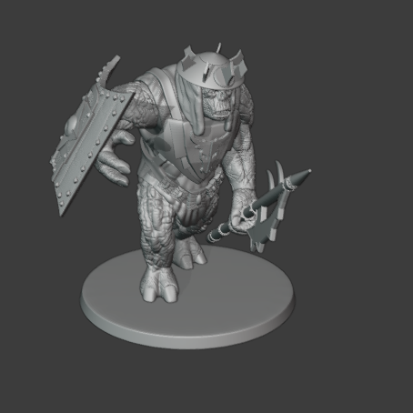 Eastern Troll Long Axe & Shield Walking (Kolbehs) (SciFi) (DandD)