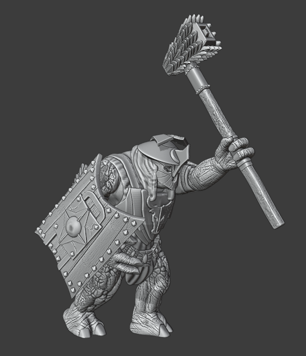 Eastern Troll Long Hammer & Shield Walking (Kolbehs) (SciFi) (DandD)