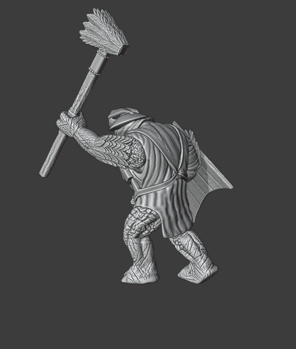 Eastern Troll Long Hammer & Shield Walking (Kolbehs) (SciFi) (DandD)