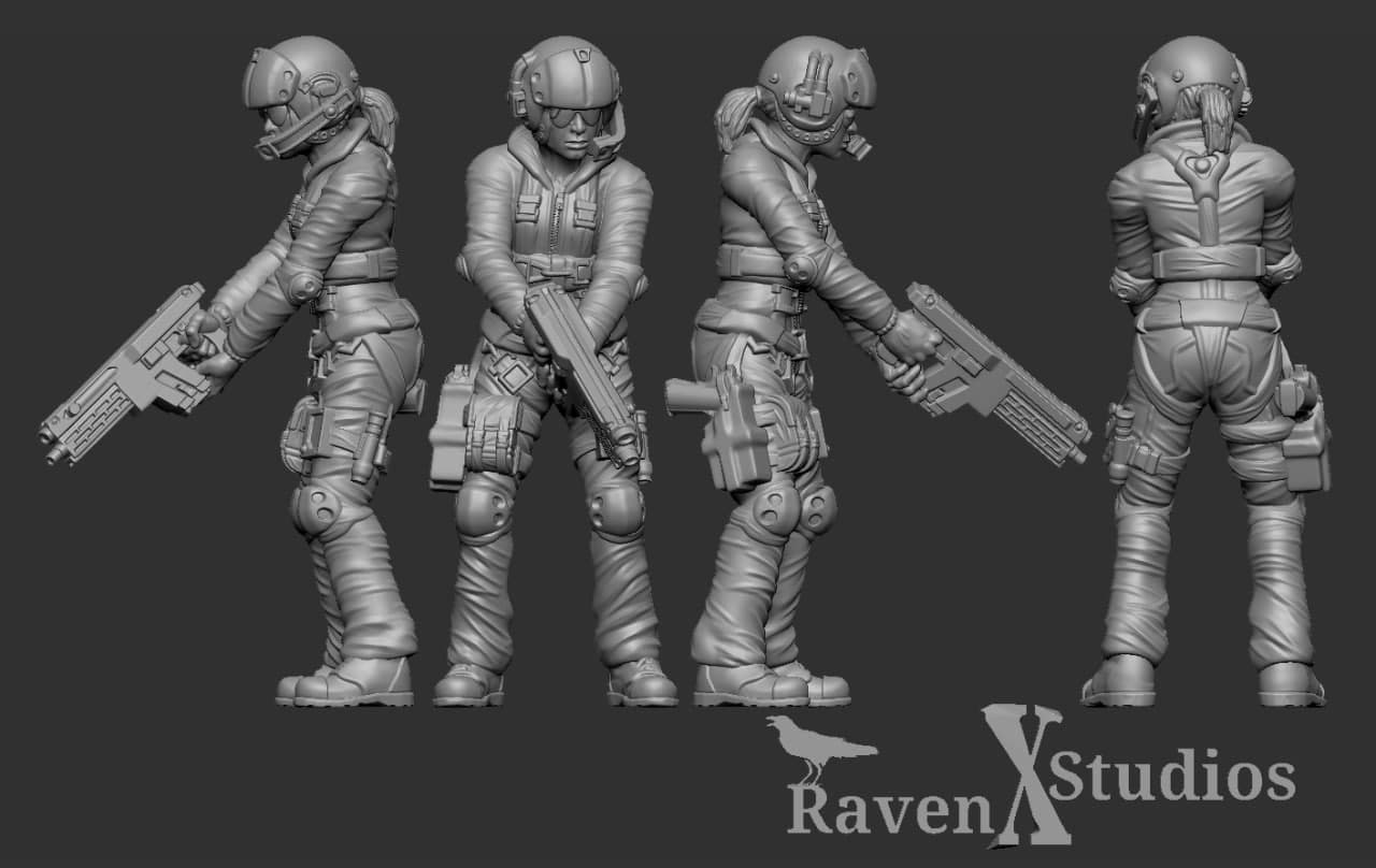Female Pilot Bundle - Prodos Scale (SciFi) (Raven X)