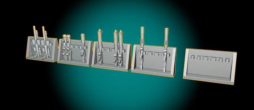Weapons Racks Terrain Pieces x 10 (Jason Miller Design) (Legion) (SciFi)
