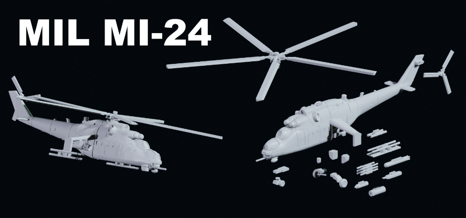 Modern Warfare MIL MI 24 Assault Helicopter - 2 pack (Jason Miller Design) (1/100)