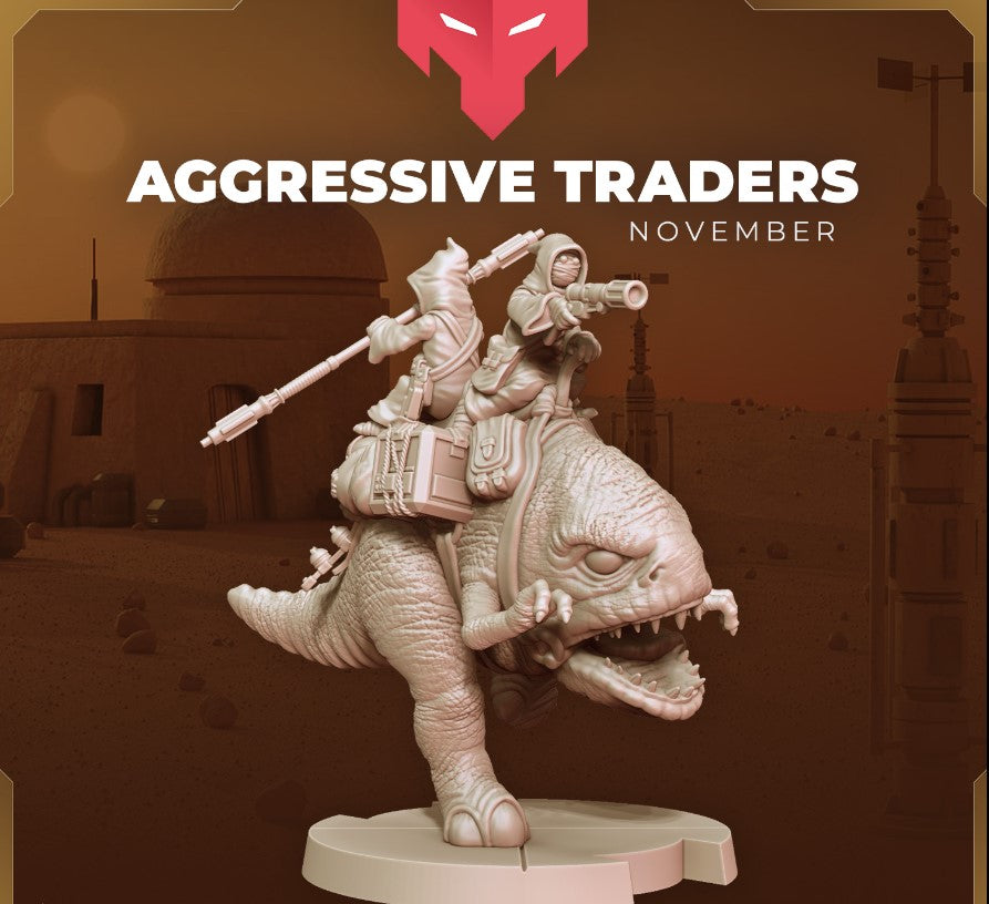 Aggressive Traders on Giant Lizard (Legion) (Sci-Fi) (Anvilrage) (Stargrave)