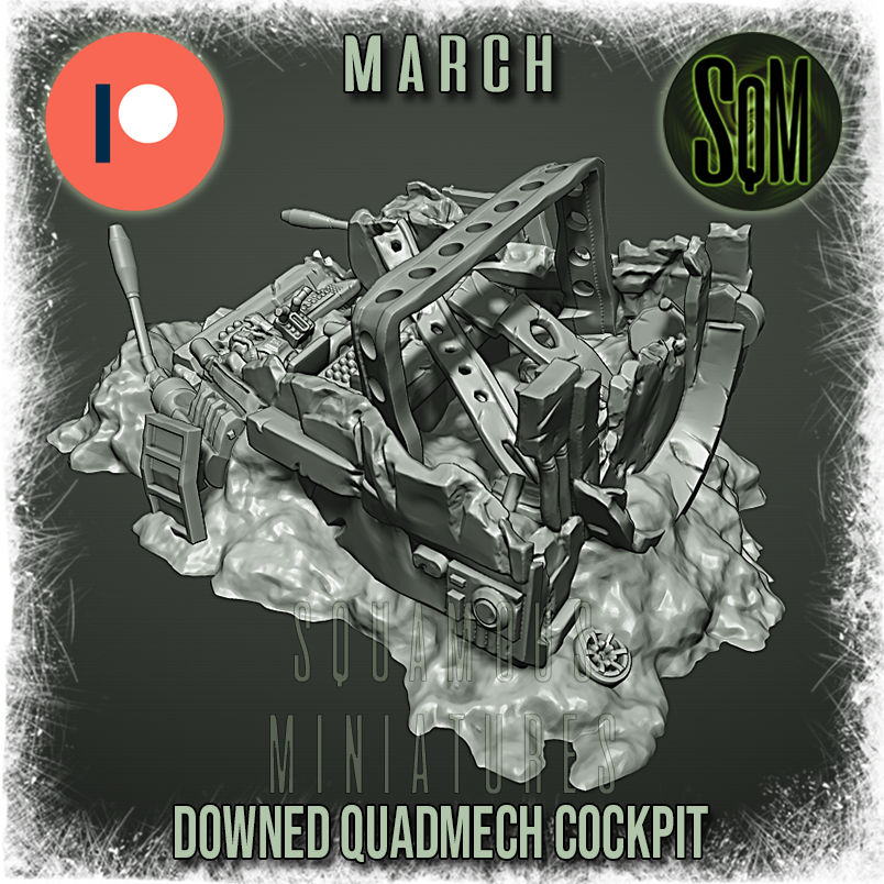 Downed Quad Leg Walker - Cockpit Terrain Piece (Legion) (Sci-Fi) (DSM)