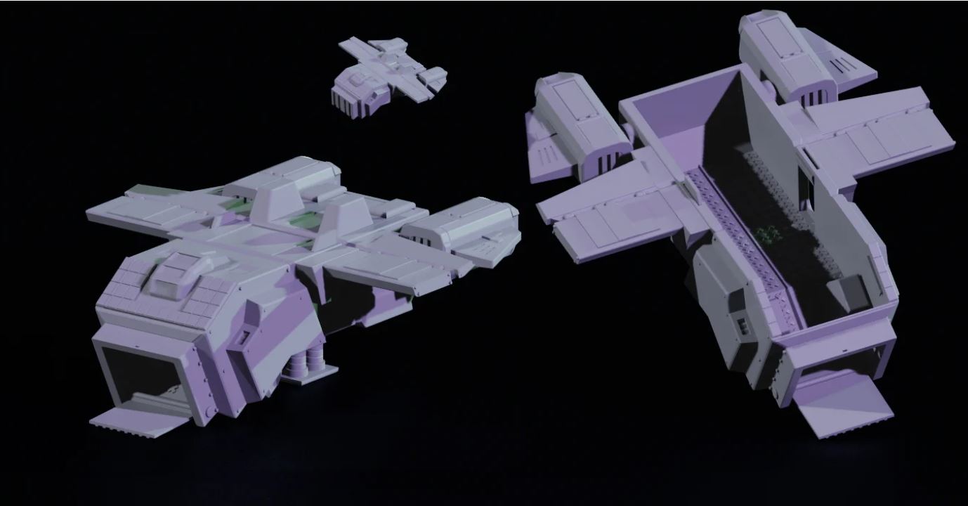 Drop Ship Terrain Piece (Jason Miller Design) (Legion) (SciFi)