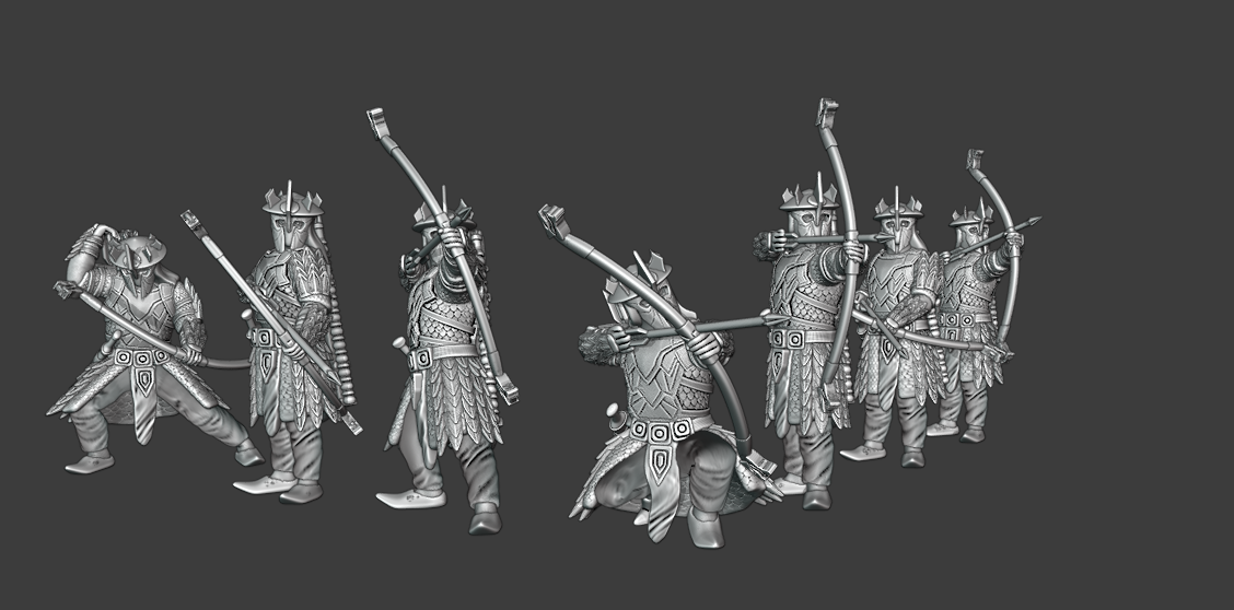 Eastern Warriors Archers Bundle - Blank Emblem (Kolbehs) (SciFi) (DandD)