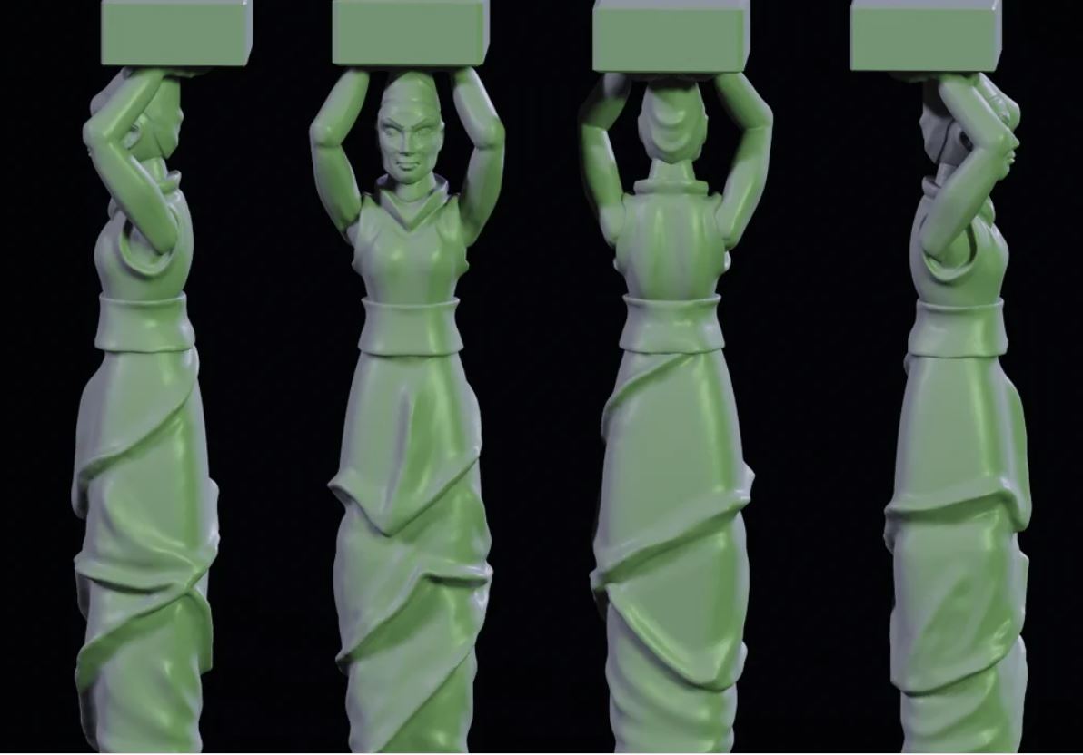 Goddess Statues Terrain Pieces (Jason Miller Design) (Legion) (SciFi)